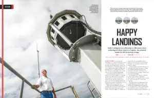 Environmental portrait of ops advisor and camera tower in SPIRIT magazine.